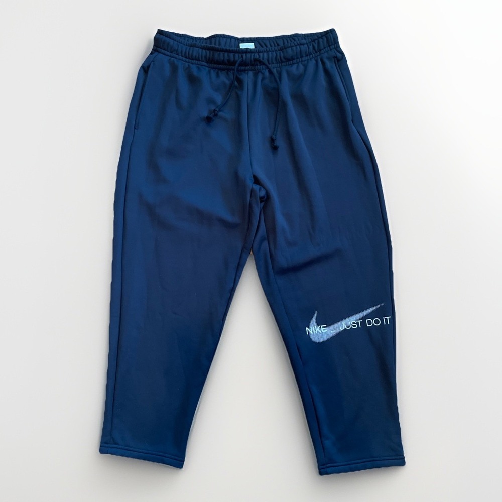 Nike Womens 1X Therma-Fit Fleece Lined Black Tapered Joggers 25" Inseam